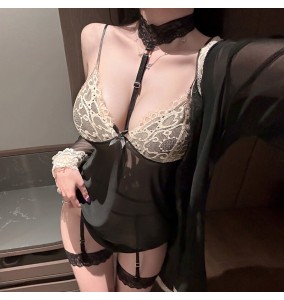 FEE ET MOI - Midnight Diary See-Through Lingerie Set (Black)